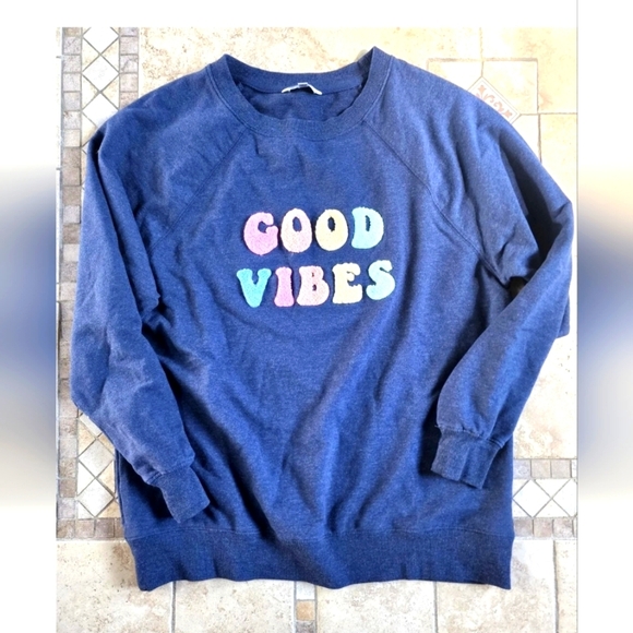 Wildfox Tops - Wildfox Good Vibes Blue Sweater